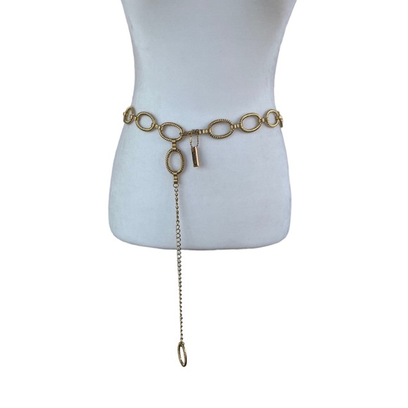 Nine & Co. Accessories Gold Chain Metal Hoop Belt By Nine Company